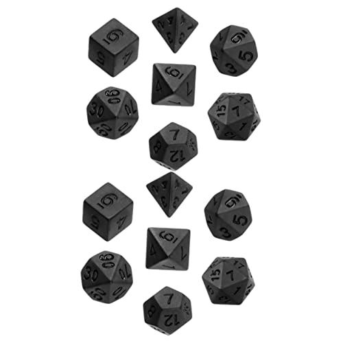 Kisangel 14 Stück Polyedrische aus Acryl Schwarze für Brettspiele Partyspielzeug und Dekoration Sicher und Robust für Erwachsene von Kisangel