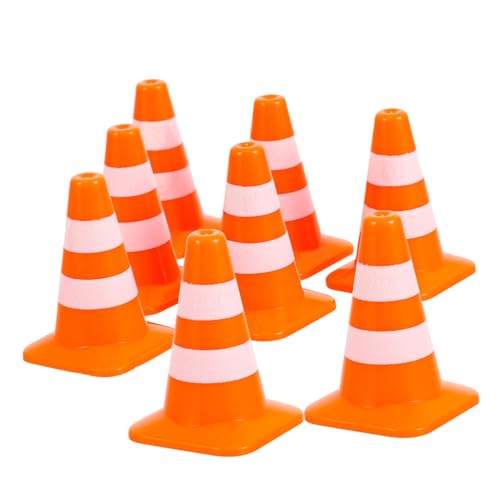 Kisangel 14 Stück Verkehrszeichen- Dekorativ Miniaturkegel Mini-leitkegel Winzig Warnung Mini-verkehrszeichen Kinderspielzeug Schwarz Straßenarbeiten Party Abs Orange von Kisangel