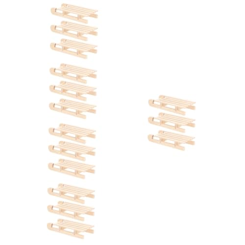 Kisangel 15 Stck Teiliges Mini Holzschlitten Deko Naturbelassen Handgefertigt Kleine Tischornamente Weihnachtsdeko für Zuhause und Winterlandschaften von Kisangel