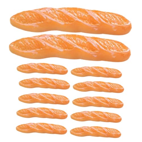 Kisangel 15 Stück Baguette-imitat Deko Brausetabletten Puppenhaus Lebensmittelmodell Simulation Brot DIY Simulierte Requisite Gefälschte Lebensmittelmodelle Harz Orange von Kisangel