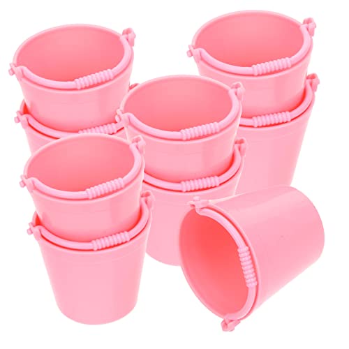 Kisangel 15 Stück Mini-Eimer Mini-garteneimer Künstliche Eimer Miniaturspielzeug Miniatur-Eimer Miniatur-Fake-Eimer Eimer Für Miniatur-gartenzubehör Plastik Rosa von Kisangel