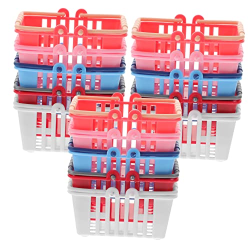 Kisangel 15 Stück Mini-Einkaufskorb Mini-Einkaufswagen Kleiner Einkauf mini einkaufskorb Mini-Plastikkorb Mini Spielzeugkorb einkaufskorb mini Einkaufskorb Ornament Einkaufskorb Prop Abs von Kisangel
