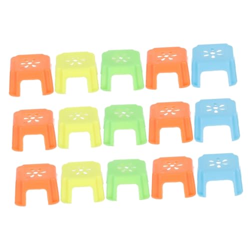 Kisangel 15 Stück Mini-Mikrohocker Micro mikrowe Miniaturstuhl-Kollektion Dollhouse Furniture Miniaturstuhl-Set Möbel Puppe Mini- klein Mini-Hockerfiguren Minihocker zum Basteln Plastik von Kisangel