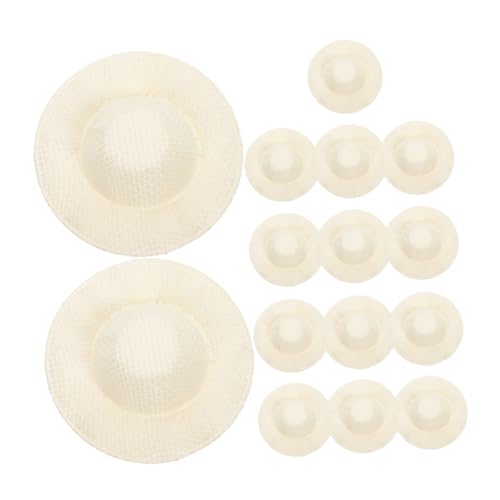 Kisangel 15 Stück Mini -Strohhutspielzeug winzig Puppe lustige Hüte Schlüssel Mini-Strohhüte zum Basteln gewebter Hut Minihüte zum Basteln exquisites Hutdekor Stoff von Kisangel