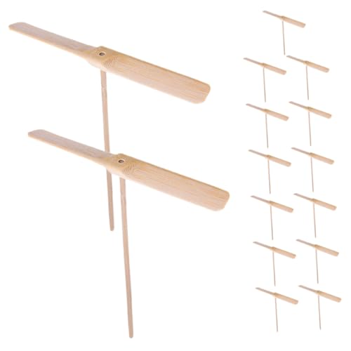 Kisangel 15 Stück Teiliges Handbetriebenes Holzflugspielzeug Bambus Libelle Leicht Tragbar für Outdoor Spiel Gartenspielzeug für Familienaktivitäten von Kisangel