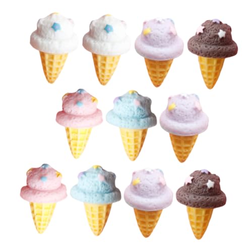 Kisangel 15 Stück Teiliges Künstliches Eiswaffel Modellset Realistisch Geformte Deko Eistüten für Ladendekoration DIY Food Display Requisite Farblich Gemischte Fake Ice Cone Spielzeuge von Kisangel