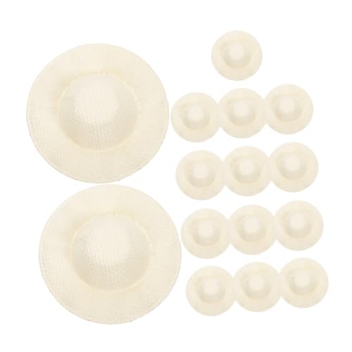Kisangel 15 Stück Teiliges Mini Strohhüte für Puppen Kleine Handgefertigte Hüte aus Vielseitig für DIY Basteln Puppendekoration und Miniatur szenerien Naturfarben von Kisangel