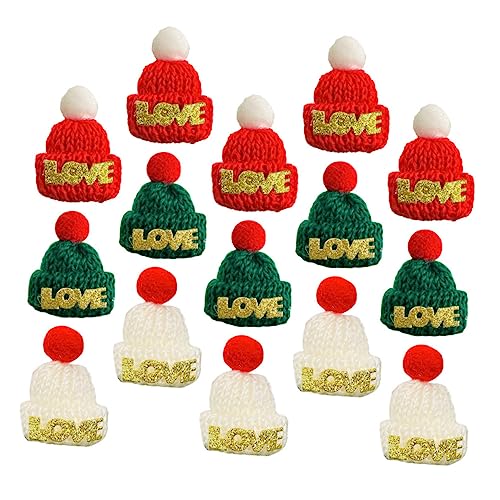 Kisangel 15 Stück Teiliges Mini Weihnachtsmützen zum Basteln Gestrickte Fingerhüte Rot Grün und Weiß Dekorative Party Accessoires für Christbaumschmuck Flaschen und Tischdekoration zu von Kisangel
