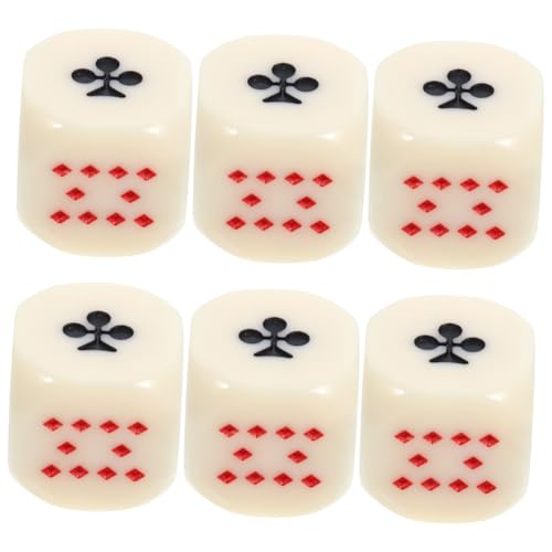 Kisangel 15 Stück Teiliges Spanische Pokerwürfel Abgerundete Ecken Elfenbeinfarbene Würfel mit Jqk Design Langlebig und Praktisch als Partyzubehör für Bar und Club Spiele von Kisangel