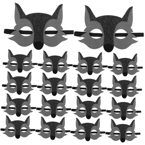 Kisangel 15 Stück Teiliges Wolfsmasken Atmungsaktive Leichte Tier-halbgesichtsmasken aus Vliesstoff mit Elastischem Band für Cosplay Rollenspiele und Kindergartenaufführungen Kisangel 15 Stück Teiliges Wolfsmasken Atmungsaktive Leichte Tier-halbgesichtsmasken aus Vliesstoff mit Elastischem Band für Cosplay Rollenspiele und Kindergartenaufführungen von Kisangel
