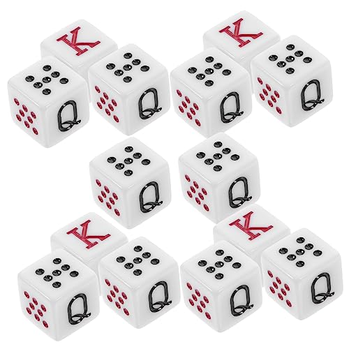 Kisangel 15 Stück Würfelkartenspiel Briefzucht Poker Party-chip Spieleprop Standard-spielwürfel Gaming-Requisiten Party-Requisite Acryl von Kisangel