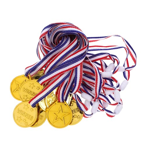 Kisangel 15 Stück mit Goldmedaille Auszeichnungszubehör Sportmedaillen für Studenten Medaillen für das Spiel Kindersportmedaillen künstliche Medaillen Polyester Golden von Kisangel