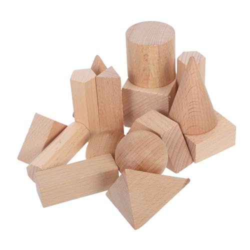 Kisangel 15 Teiliges Set Aus Geometrischen Körpern 3D Holzformen Holzfarben Geometrieblöcke Montessori Lernspielzeug Musterziegel Für Vorschul Und Grundschulbedarf von Kisangel