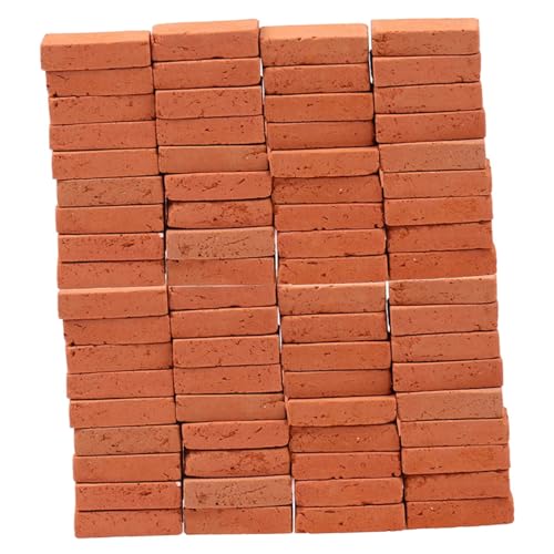 Kisangel 150 Stück Teiliges Miniatur Ziegelsteine DIY Fake Bricks für Sandkasten Modellbau Landschaftsbau Sichere Kleine Bausteine für Kreative Architektur und Miniatur Szenen von Kisangel