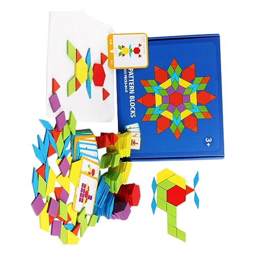 Kisangel 155 Stück Geometrische Formspielzeuge Kinderspielzeug aus Holz Puzzle- für Holzpuzzle für Puzzle- aus Holz Bambus von Kisangel