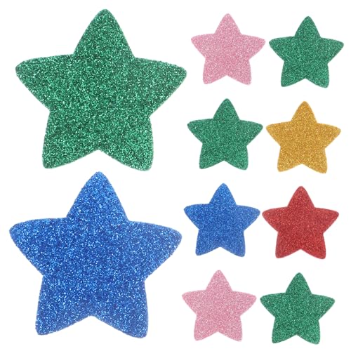 Kisangel 15Stücke Glitzer Aufkleber Selbstklebende Sternaufkleber Bunten Farben Für Bastelprojekte Und Dekoration Glitter Star Sticker von Kisangel