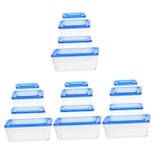 Kisangel 16 Stck Miniatur Lunchbox Modell Teilig Realistische Simulation Puppenhaus Zubehör Kleine Brotdose Dekoration für Spiel und Puppenhaus Küche von Kisangel