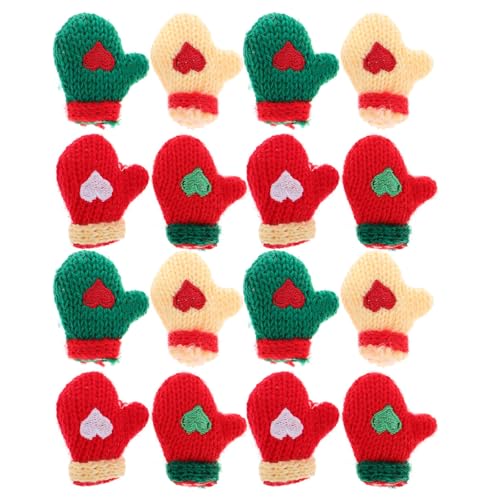 Kisangel 16 Stück Mini-Handschuhe, Weihnachtsdekoration, Kleine Plüschfäustlinge für Puppenhaus, Bastelbedarf Kisangel 16 Stück Mini-Handschuhe, Weihnachtsdekoration, Kleine Plüschfäustlinge für Puppenhaus, Bastelbedarf von Kisangel