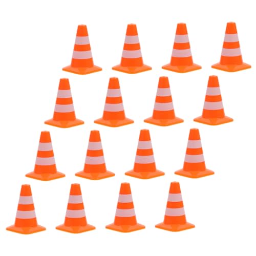 Kisangel 16 Stück Teiliges Mini Verkehrsleitkegel Spielset aus Robustem Realistische Sandtisch Verkehrskegel für Pädagogisches zur Verkehrserziehung und Kreativen Spielszenarien von Kisangel