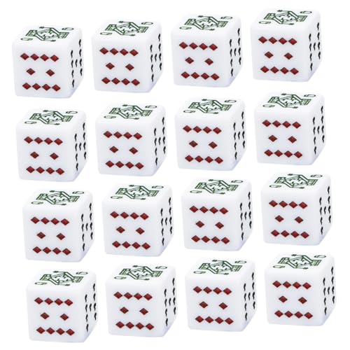 Kisangel 16 Stück Teiliges Weißes Pokerwürfel Portabel Leicht Robust für Liars Dice Spiel Party und Brettspiele Einfache Anwendung Sicher und Komfortabel für Bar und Ktv Unterhaltung von Kisangel