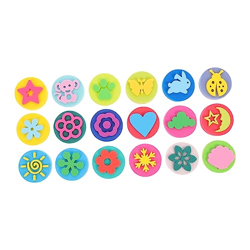 Kisangel 18 Stück Malen -Siegelwerkzeug Stempelkissen für waschbar Kinderspielzeug Malstempel für Stempel für Kleinkinder Kinderstempel Kindermarken Briefmarken Eva von Kisangel