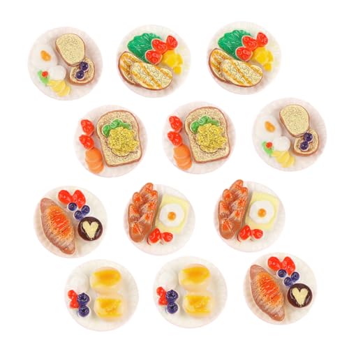 Kisangel 18 Stück Simuliertes Lebensmittelspielzeug Mini-Küchenszenendekor Harz-Fake-Food-Ornament Miniatur-Dessertmodell Mini-Food-Dekoration Mini- -Küchenzubehör von Kisangel