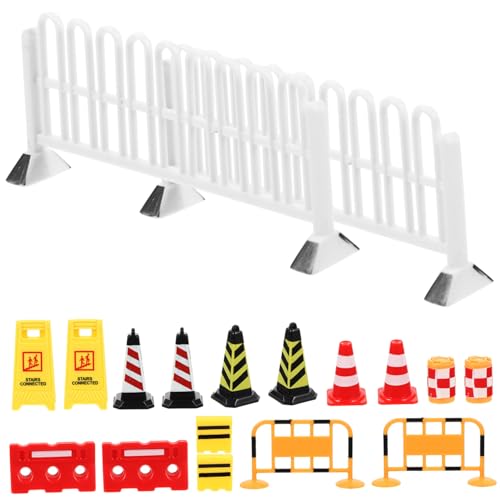 Kisangel 18 Stück Teiliges Miniatur Verkehrszeichen mit Straßensperren Farbenfrohe Lernspielzeuge für Pädagogische Verkehrszeichen zum Erkennen und Nachspielen für Verkehrserziehung und von Kisangel