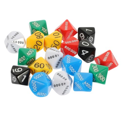 Kisangel 18stücke Teiliges Seitigen Würfeln Mit Zahlen Platzwertwürfel Für Brettspiele Partys Und Unterricht Leicht Und Tragbar Für Spieleabende Und Lernaktivitäten von Kisangel