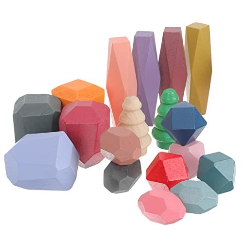 Kisangel 18Stücke Teiliges Holzstapelspielzeug Farbige Bausteine Für Lernspiel Kreativität Und Koordination Sicheres Und Langlebiges Für Vorschulkinder von Kisangel
