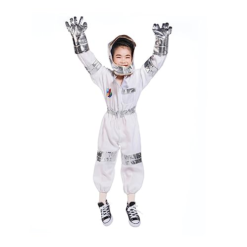 Kisangel 1Satz Astronauten Kostüm Für Cosplay Outfit Mit Overall Handschuhen Für Halloween Geburtstagsfeiern Und Kinderpartys von Kisangel