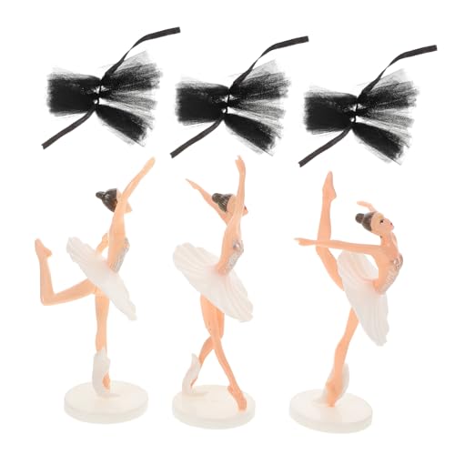 Kisangel 1Satz Ballett Kuchendekoration Ballettmädchen Figuren Mit Schwarzem Tüllrock Für Geburtstagsfeiern Und Ballett Themenkuchen Deko von Kisangel