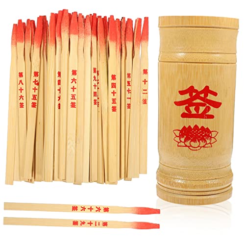 Kisangel 1Satz Bambus Wahrsage Sticks mit Eimer Traditionelle Chinesische Wahrsagerei Requisiten für Glücksrituale und Spiele für Altardekoration und Neujahrsfeiern von Kisangel
