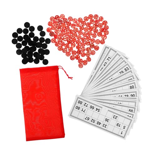 Kisangel 1Satz Bingo Brettspielset aus Holz für Partys und Gruppenspiele Klassisches Bingo mit Interessanten Bingopapieren für Erwachsene von Kisangel