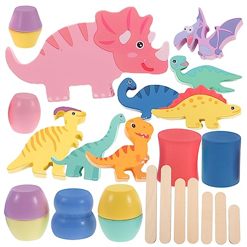 Kisangel 1Satz Dinosaurier Stapelspielzeug Aus Holz Für Pädagogisches Lernspielzeug Zur Kognitiver Fähigkeiten Und Sozialer Interaktion Sicheres Und Langlebiges Design von Kisangel