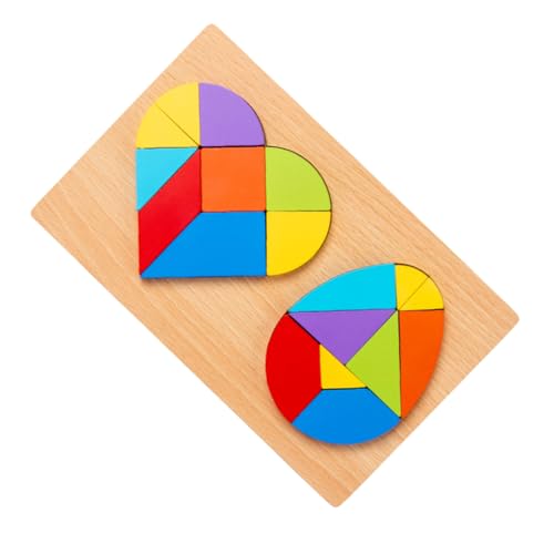 Kisangel 1Satz Geometrisches Form Puzzle Holzspielzeug Herz Und Eierform Pädagogisches DIY Tangram Für Kreatives Lernspielzeug Kisangel 1Satz Geometrisches Form Puzzle Holzspielzeug Herz Und Eierform Pädagogisches DIY Tangram Für Kreatives Lernspielzeug von Kisangel