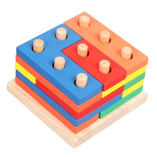 Kisangel 1Satz Geometrisches Holzpuzzle Für Stapel Und Sortierspielzeug Aus Holz Klobiges Rätsel Motorik Und Kreativität Für Kleinkinder Kisangel 1Satz Geometrisches Holzpuzzle Für Stapel Und Sortierspielzeug Aus Holz Klobiges Rätsel Motorik Und Kreativität Für Kleinkinder von Kisangel