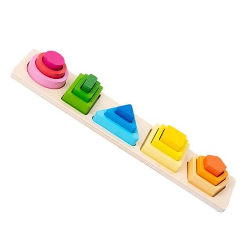 Kisangel 1Satz Geometrisches Holzspielzeug Für Sortieren Und Stapeln Kognitives Lernspielzeug Für Kleinkinder Fördert Kreativität Und Logisches Perfektes von Kisangel