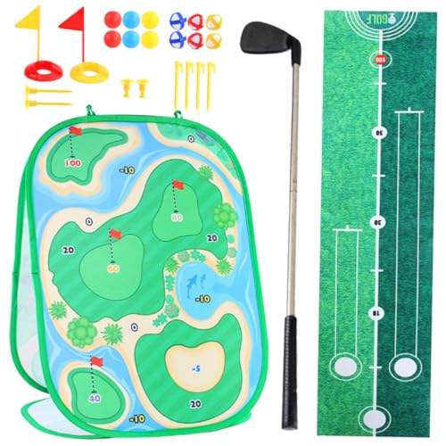 Kisangel 1Satz Golf Spielset Für Kleinkinder Golf Übungsmatte Mit Golfschlägern Und Bällen Fördert Hand Auge Koordination Und Körperliche Entwicklung Für Drinnen Und Draußen von Kisangel