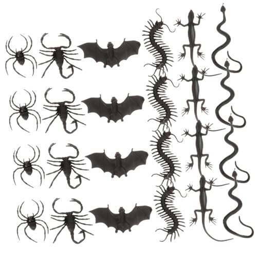 Kisangel 1Satz Halloween Streichspielzeug Falsche Tiere Schlangen Spinnen Geckos Skorpione Und Mehr Realistische Halloween Deko Für Partys Und Streiche von Kisangel