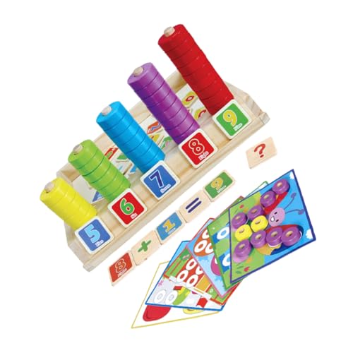 Kisangel 1Satz Holz Mathespielzeug Pädagogisches Stapelspiel Für Jahre Lernspiel Mathematik Und Farben Sicheres Holzspielzeug Mit Glatten Kanten von Kisangel