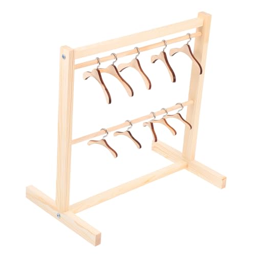 Kisangel 1Satz Holz Puppen Kleiderbügel Für Puppenhaus Robustes Und Langlebiges Puppenbekleidungsregal Aus Hochwertigem Holz Zum Aufhängen von Kisangel