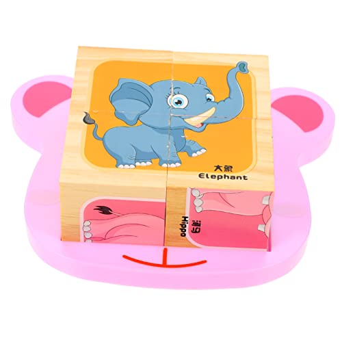 Kisangel 1Satz Holz Würfelpuzzle Für Kreatives Lernspielzeug Mit Cartoon Tieren Pädagogisches Holzspielzeug Kreativität Und Fantasie Für Kleine Hände von Kisangel