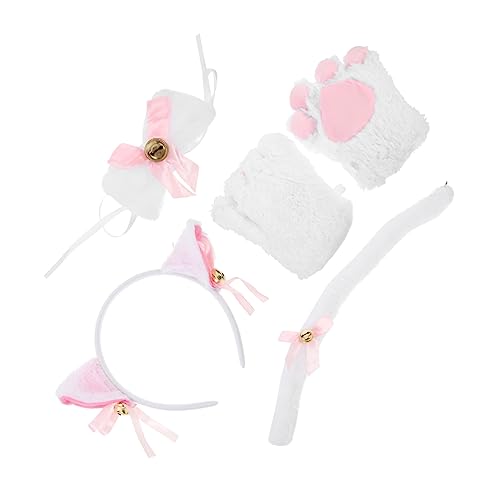 Kisangel 1Satz Katzen Cosplay Kostüm Für Damen Teiliges Mit Katzenohren Fliege Pfotenhandschuhen Für Karneval Halloween Und Kostümpartys Langlebiges Material von Kisangel