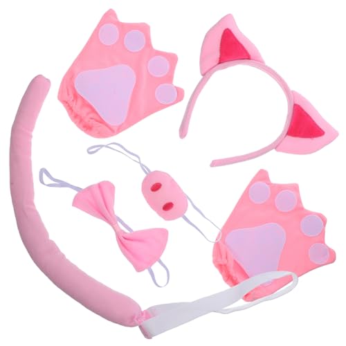 Kisangel 1Satz Kostüm Für Halloween Cosplay Haarband Mit Schweineohren Süßem Schweinenasen Accessoire Und Handschuhen Für Partys Und Rollenspiele von Kisangel