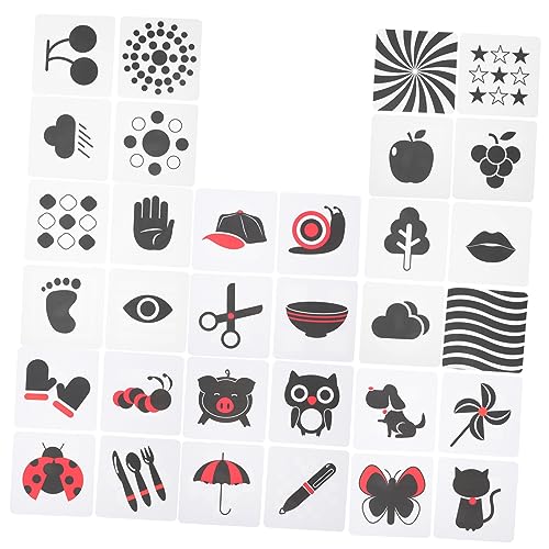 Kisangel 1Satz Lernkarten Für Frühkindliche Bildungskarten Zur Visuellen Stimulation Kontrastkarten Für Neugeborene Und Kleinkinder Lernspielzeug von Kisangel