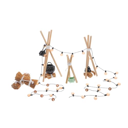 Kisangel 1Satz Mini Feuerstelle für Puppenhaus Teiliges Miniatur Lagerfeuermodell mit Kessel und Holzgestell für Halloween und Kreative Spielwelten Kisangel 1Satz Mini Feuerstelle für Puppenhaus Teiliges Miniatur Lagerfeuermodell mit Kessel und Holzgestell für Halloween und Kreative Spielwelten von Kisangel