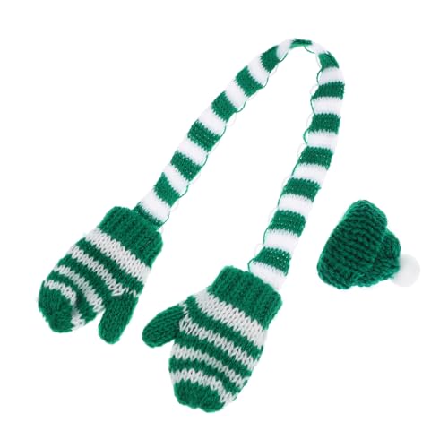 Kisangel 1Satz Mini Weihnachtsmütze Und Schal Niedliche Puppenaccessoires Für Weihnachtsbaumdeko Vielseitige Strickmütze Und Schal Für Kreative DIY Projekte von Kisangel