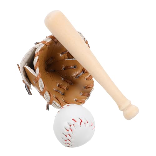 Kisangel 1Satz Miniatur Baseball mit Schläger Handschuh und Ball für Minihäuser Sportdekoration und Sammler Geschenkidee für Sportliebhaber und DIY Enthusiasten von Kisangel