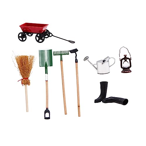 Kisangel 1Satz Miniaturgartenwerkzeuge Teiliges Zubehör für Mikrolandschaften Dekorative Miniaturhaus Dekorationen für Gartenliebhaber und Puppenhaus Enthusiasten von Kisangel