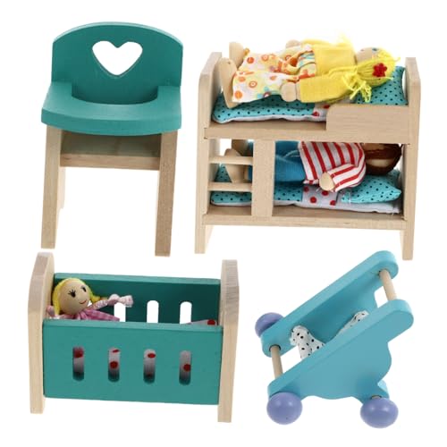 Kisangel 1Satz Miniaturküchenmöbel für Puppenhäuser Simulierte Möbel für Kinderzimmer Dekoration Realistisches Design mit Reichhaltigem Zubehör für Mini Hauslandschaften von Kisangel